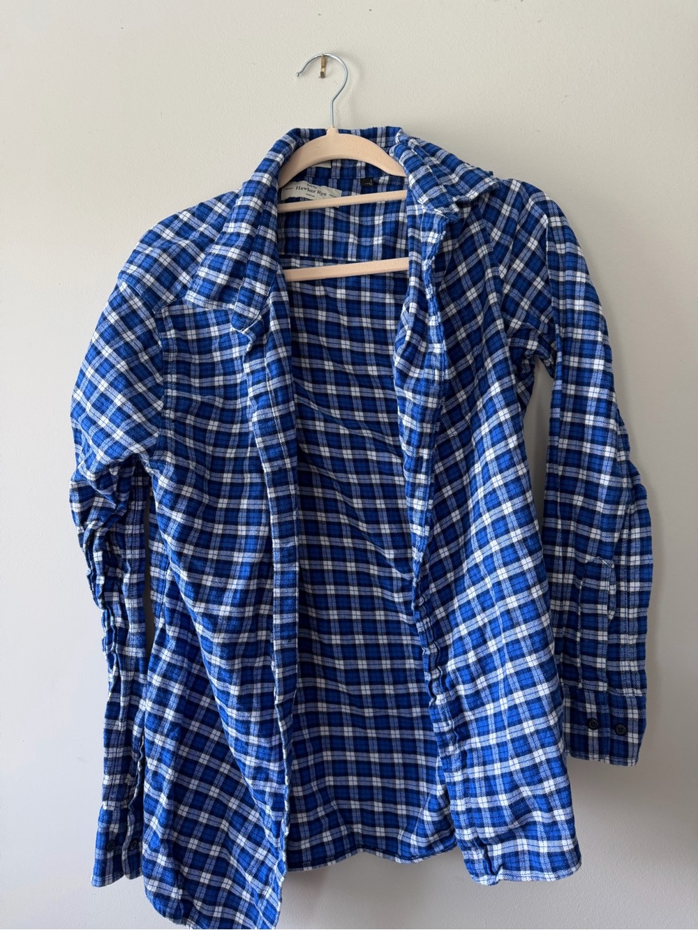Men's Blue Plaid Button-Down Shirt - Casual Long Sleeve